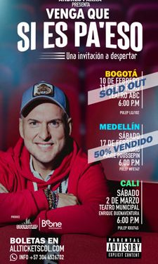 Andrés Parra continúa con su Stand-up Tragedy «Venga que si es pa’ eso»