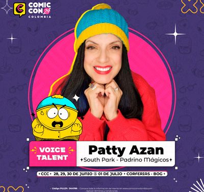 Patricia Azan, actriz de doblaje de South Park y Los Padrinos Mágicos estará en el Comic con Colombia